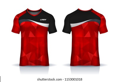 t-shirt sport design template, Soccer jersey mockup for football club. uniform front and back view.