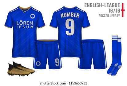 t-shirt sport design template, Soccer jersey mockup for football club. uniform front and back view.