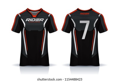 t-shirt sport design template, Soccer jersey mockup for football club. uniform front and back view.