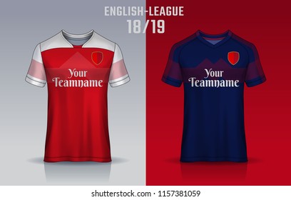 t-shirt sport design template, Soccer jersey mockup for football club. uniform front and back view.