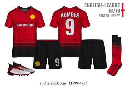 t-shirt sport design template, Soccer jersey mockup for football club. uniform front and back view.