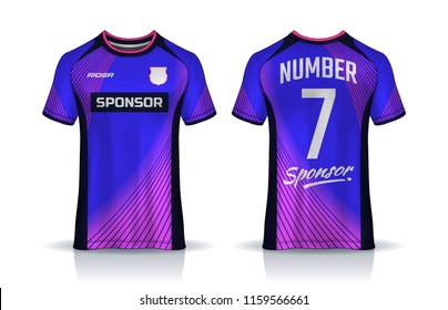 t-shirt sport design template, Soccer jersey mockup for football club. uniform front and back view.