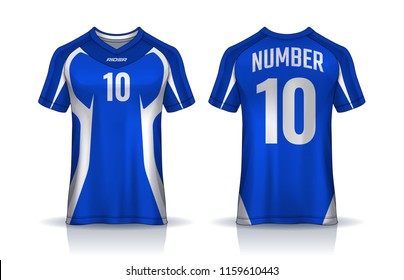 t-shirt sport design template, Soccer jersey mockup for football club. uniform front and back view.