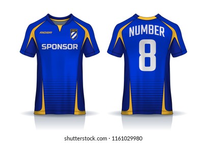 t-shirt sport design template, Soccer jersey mockup for football club. uniform front and back view.