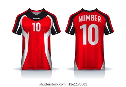 t-shirt sport design template, Soccer jersey mockup for football club. uniform front and back view.
