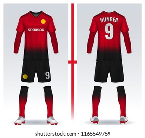 t-shirt sport design template, Soccer jersey mockup for football club. uniform front and back view.