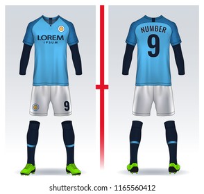 t-shirt sport design template, Soccer jersey mockup for football club. uniform front and back view.