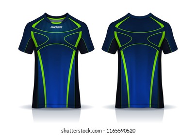 t-shirt sport design template, Soccer jersey mockup for football club. uniform front and back view.