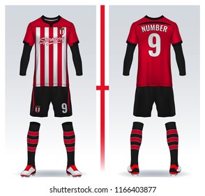 t-shirt sport design template, Soccer jersey mockup for football club. uniform front and back view.