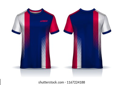 t-shirt sport design template, Soccer jersey mockup for football club. uniform front and back view.