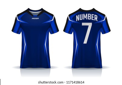 t-shirt sport design template, Soccer jersey mockup for football club. uniform front and back view.