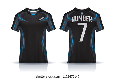 t-shirt sport design template, Soccer jersey mockup for football club. uniform front and back view.