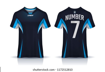 t-shirt sport design template, Soccer jersey mockup for football club. uniform front and back view.