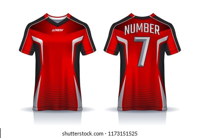 t-shirt sport design template, Soccer jersey mockup for football club. uniform front and back view.