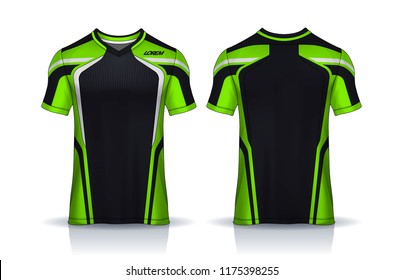 t-shirt sport design template, Soccer jersey mockup for football club. uniform front and back view.