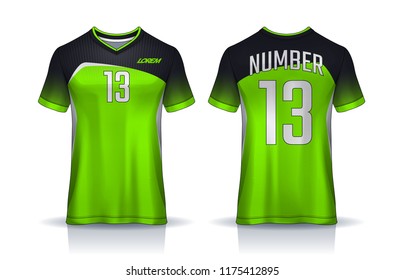 t-shirt sport design template, Soccer jersey mockup for football club. uniform front and back view.