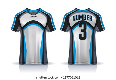 t-shirt sport design template, Soccer jersey mockup for football club. uniform front and back view.