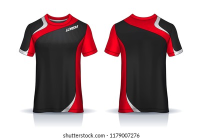 t-shirt sport design template, Soccer jersey mockup for football club. uniform front and back view.