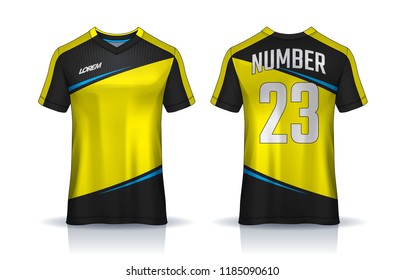 t-shirt sport design template, Soccer jersey mockup for football club. uniform front and back view.