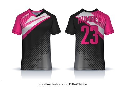 t-shirt sport design template, Soccer jersey mockup for football club. uniform front and back view.