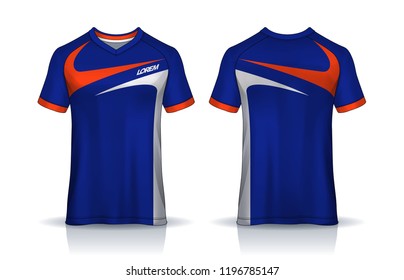 t-shirt sport design template, Soccer jersey mockup for football club. uniform front and back view.