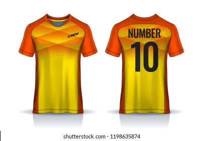 t-shirt sport design template, Soccer jersey mockup for football club. uniform front and back view.