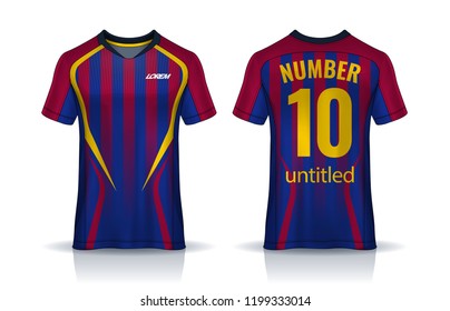 t-shirt sport design template, Soccer jersey mockup for football club. uniform front and back view.