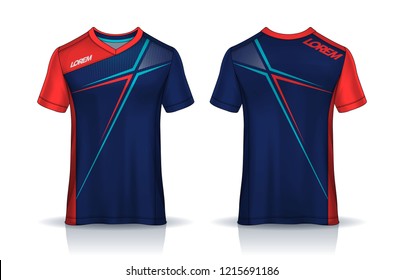 t-shirt sport design template, Soccer jersey mockup for football club. uniform front and back view.