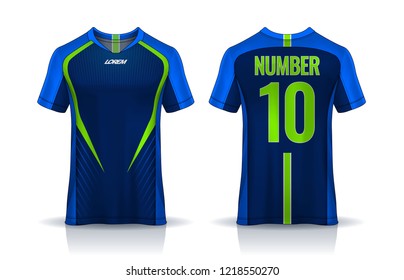 t-shirt sport design template, Soccer jersey mockup for football club. uniform front and back view.