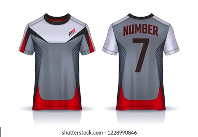 t-shirt sport design template, Soccer jersey mockup for football club. uniform front and back view.