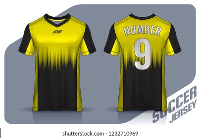 t-shirt sport design template, Soccer jersey mockup for football club. uniform front and back view.