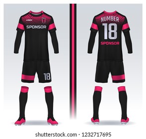 t-shirt sport design template, Soccer jersey mockup for football club. uniform front and back view.