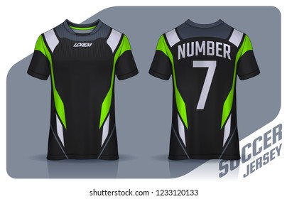 t-shirt sport design template, Soccer jersey mockup for football club. uniform front and back view.