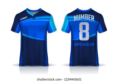 t-shirt sport design template, Soccer jersey mockup for football club. uniform front and back view.