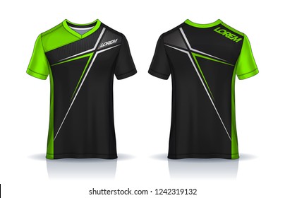 plantilla de diseño deportivo de camisetas, maqueta de la camiseta de fútbol para club de fútbol. vista frontal y posterior uniforme.