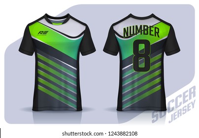 t-shirt sport design template, Soccer jersey mockup for football club. uniform front and back view.