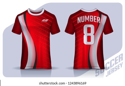 t-shirt sport design template, Soccer jersey mockup for football club. uniform front and back view.