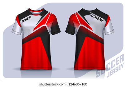 t-shirt sport design template, Soccer jersey mockup for football club. uniform front and back view.