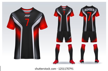 t-shirt sport design template, Soccer jersey mockup for football club. uniform front and back view.