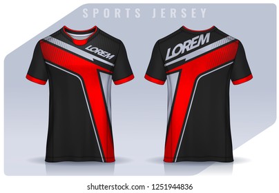 t-shirt sport design template, Soccer jersey mockup for football club. uniform front and back view.
