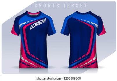 t-shirt sport design template, Soccer jersey mockup for football club. uniform front and back view.