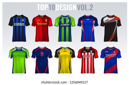 t-shirt sport design template, Soccer jersey mockup for football club. uniform front and back view.