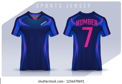 t-shirt sport design template, Soccer jersey mockup for football club. uniform front and back view.