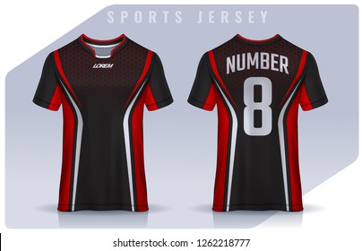 t-shirt sport design template, Soccer jersey mockup for football club. uniform front and back view.