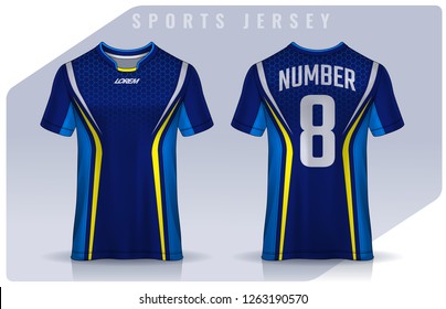 t-shirt sport design template, Soccer jersey mockup for football club. uniform front and back view.