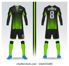 t-shirt sport design template, Soccer jersey mockup for football club. uniform front and back view.