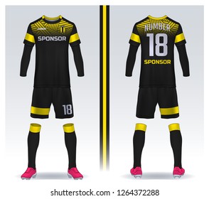 t-shirt sport design template, Soccer jersey mockup for football club. uniform front and back view.