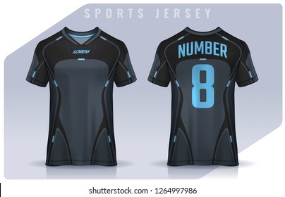 t-shirt sport design template, Soccer jersey mockup for football club. uniform front and back view.