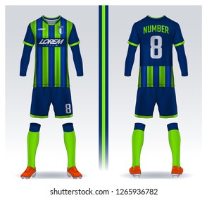 t-shirt sport design template, Soccer jersey mockup for football club. uniform front and back view.
