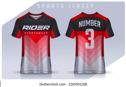 t-shirt sport design template, Soccer jersey mockup for football club. uniform front and back view.